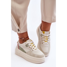 FJ1 Naisten urheilukengät massiivisella alustalla, monivärinen Gemma valkoinen 1