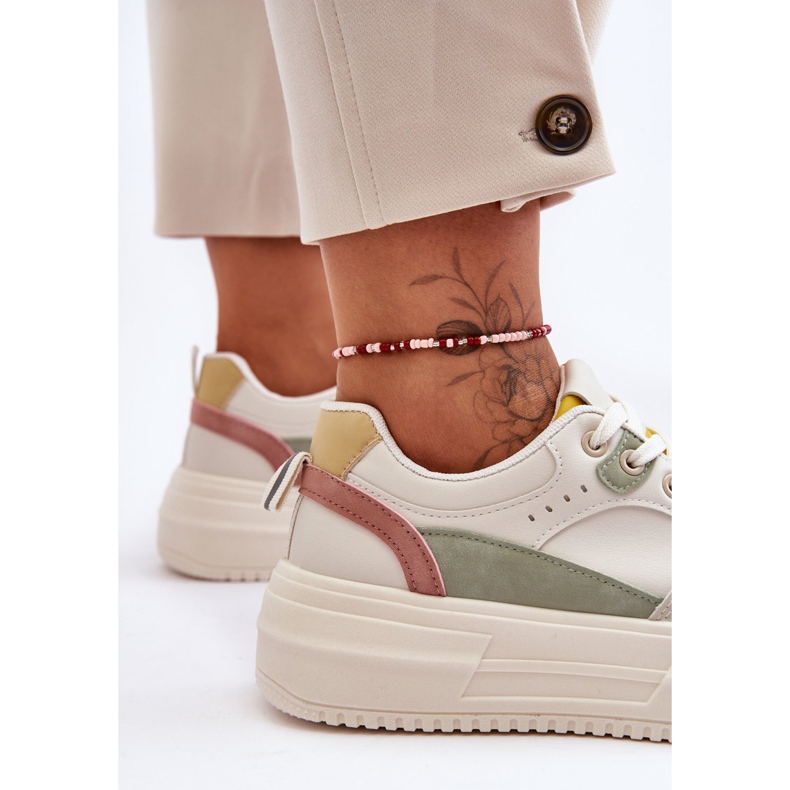 FJ1 Naisten urheilukengät massiivisella alustalla, monivärinen Gemma valkoinen 2