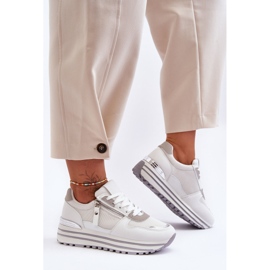 FJ1 Naisten urheilukengät koristeellisella vetoketjulla White Cairo valkoinen 2