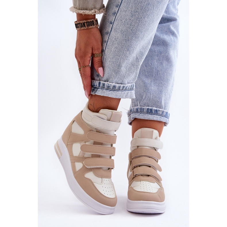 PE1 Naisten Hidden Wedge High Trainers Beige Inari 1