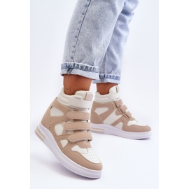 PE1 Naisten Hidden Wedge High Trainers Beige Inari 2