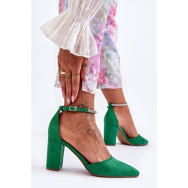 Suede pumput vihreällä timanttikuutiozirkonialla 2