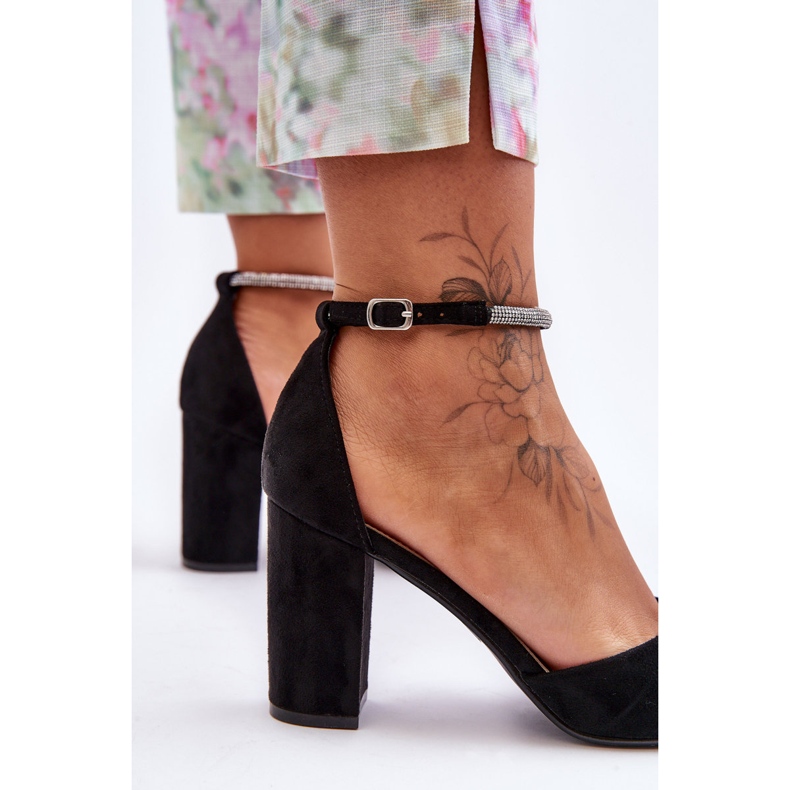 Black Diamond Suede pumput Cubic Zirkonia musta 2