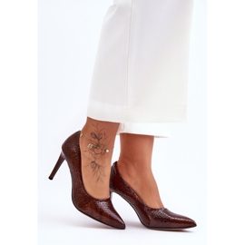 Lewski Shoes Muodikkaat nahkaiset korkeakorkokengät Lewski-kengät 2659 ruskea 1