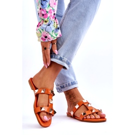 Naisten flip -Flops, jolla on suuret nastat oranssia 2