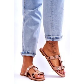 Naisten tossut, joilla on suuret alaston nastat vaaleanpunainen 5