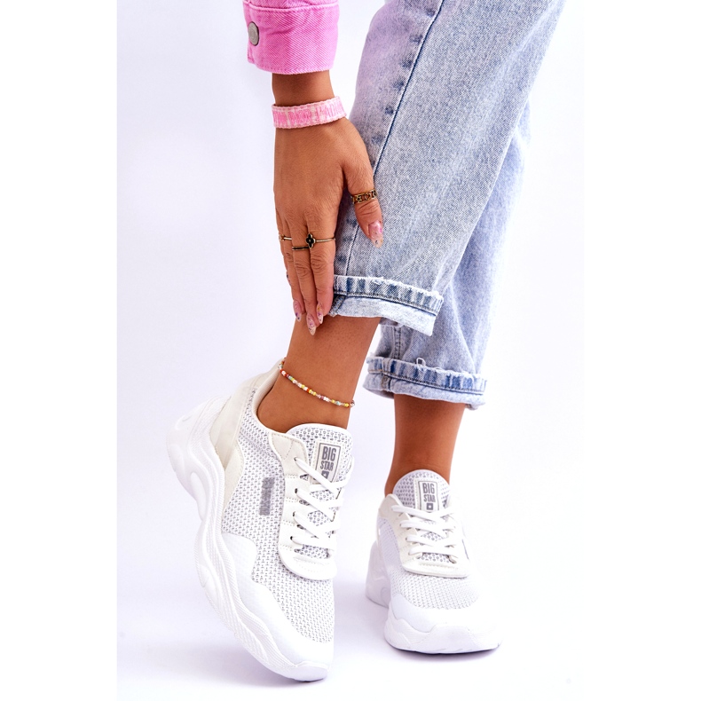 Naisten kangas urheilukengät Memory Foam System Big Star LL274A064 Valkoinen 1