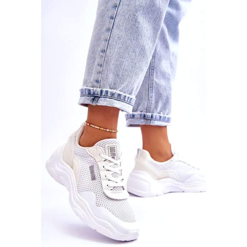 Naisten kangas urheilukengät Memory Foam System Big Star LL274A064 Valkoinen 3