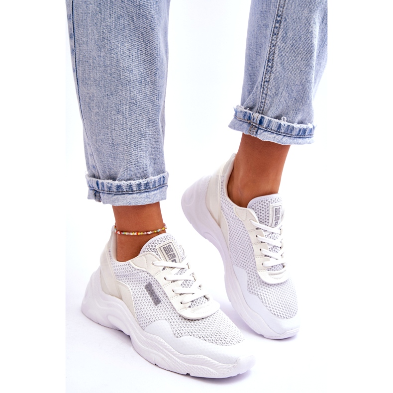 Naisten kangas urheilukengät Memory Foam System Big Star LL274A064 Valkoinen 5