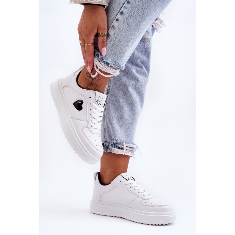 FJ1 Klassiset urheilukengät Sydämellä Mustavalkoinen Amore 2