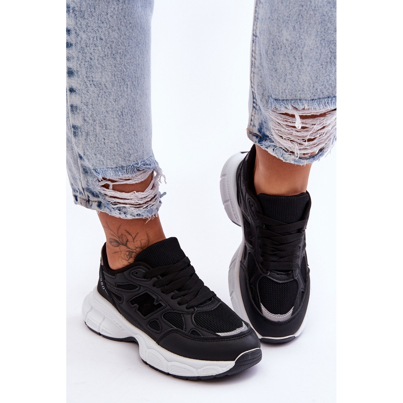 FG2 Muodikkaat naisten urheilukengät verkkokankaalla, musta Venetsia 2