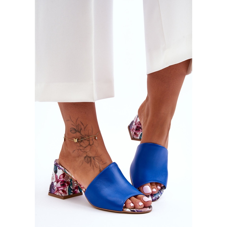 Lewski Shoes Naisten nahkatossut korkokengissä Leewski-kengät 3209/K Sininen 2