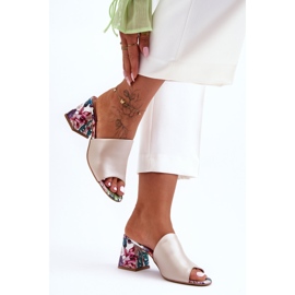 Lewski Shoes Naisten nahkaiset korkokengät Leskikengät 3209/K Pearl Beige 1