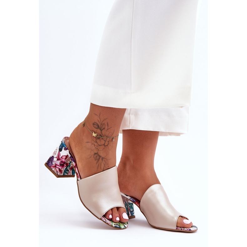 Lewski Shoes Naisten nahkaiset korkokengät Leskikengät 3209/K Pearl Beige 2