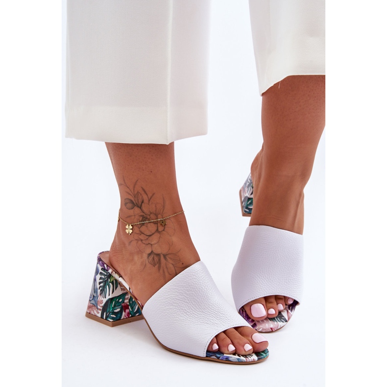 Lewski Shoes Naisten nahkaiset korkokengät Leski-kengät 3209/K Valkoinen 1