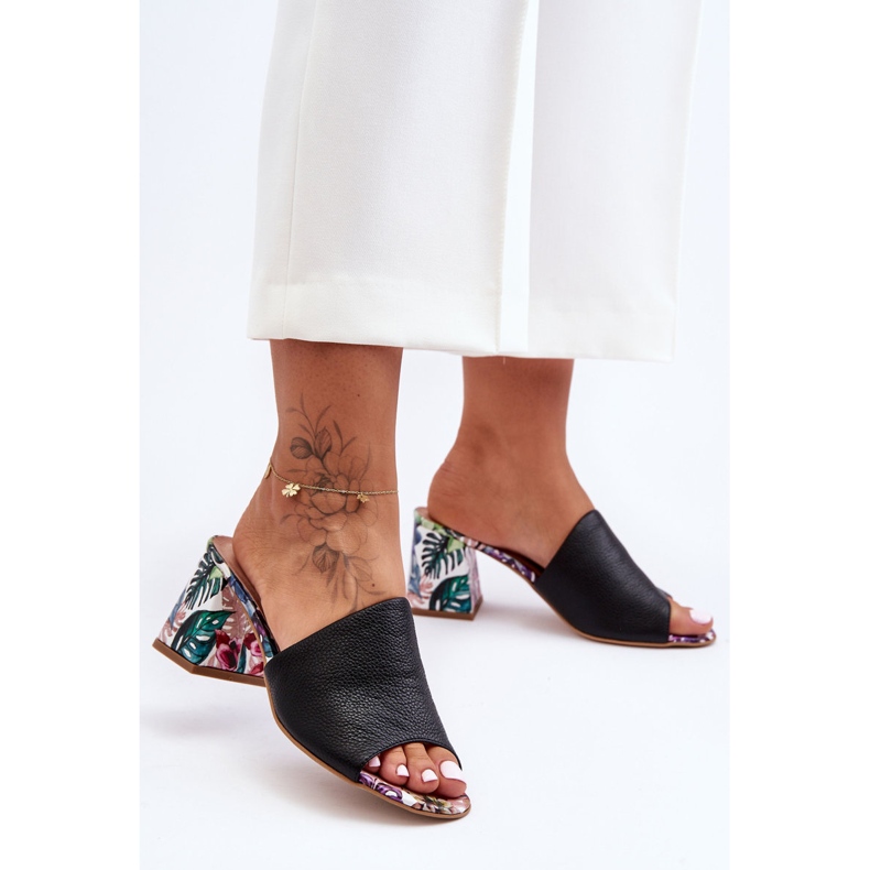 Lewski Shoes Naisten nahkaiset korkokengät Leskikengät 3209/K Musta 1