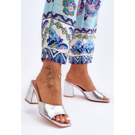 Naisten nahkaiset klassiset tossut, hopea Loara 1