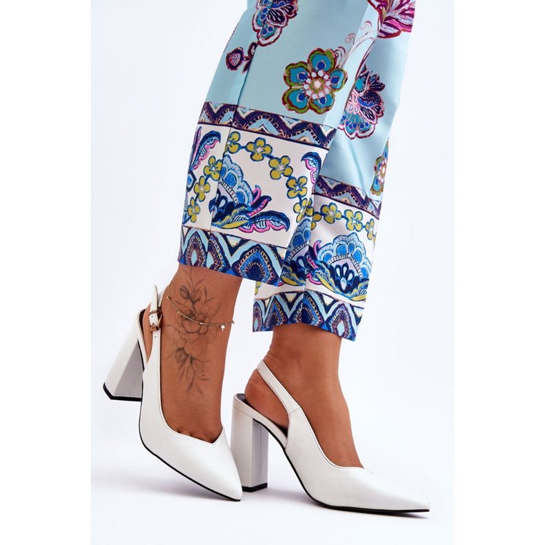 Klassiset Peep Toe Pumps White My Love valkoinen 2