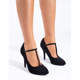 Shelovetin mustat mokkanahkaiset kantapääpumput 1