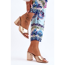 Naisten nahkaiset klassiset tossut Rose Gold Loara kultainen 2