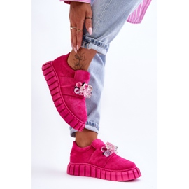 PS1 Muodikkaat Slip-On urheilukengät, joissa on fuchsia Desire -koriste vaaleanpunainen 2