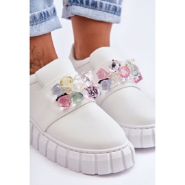 PS1 Muodikkaat Slip-On urheilukengät valkoisella Desire-koristeella valkoinen 2