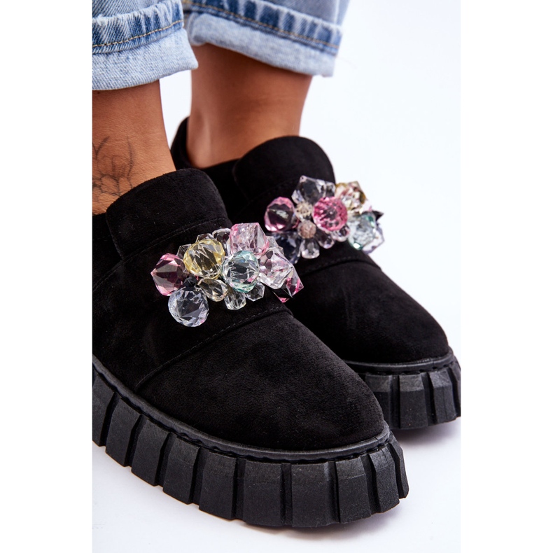 PS1 Muodikkaat Slip-On urheilukengät mustalla Desire-koristeella 2