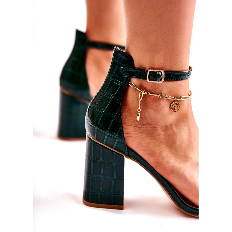 Naisten käärme sandaalien vihreä kuvio 2