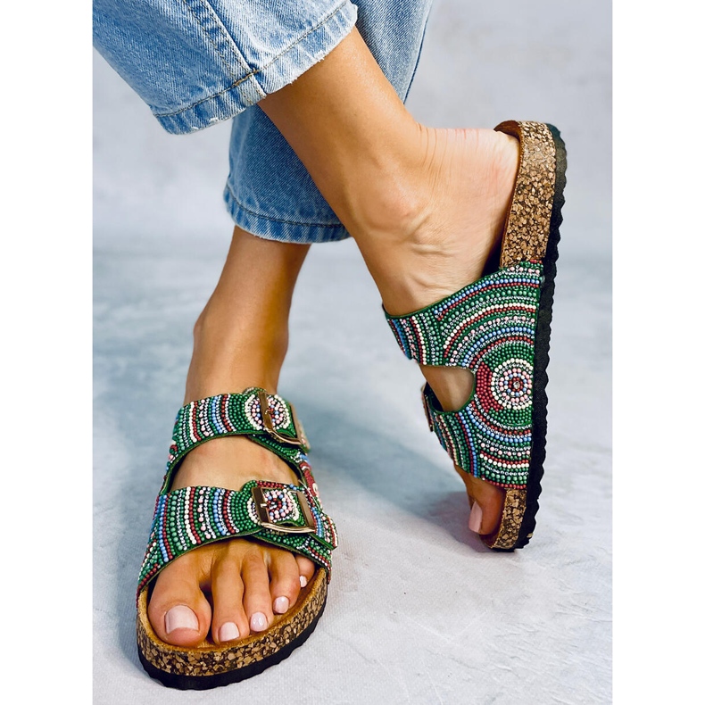 Seastar Adaora Greenin korkkitossut helmillä vihreä 1