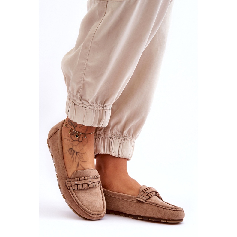 Naisten mokkanahkaiset loafers beige 6