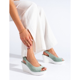 Naisten vihreät Shelovet sandaalit 1