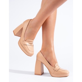 Shelovetin beige brogues paksulla lohkolla 1