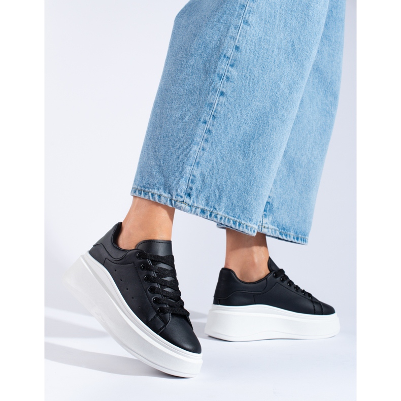 Shelovet mustat naisten urheilukengät valkoinen 1