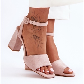 Nude Harriet Suede korkeakorkoiset sandaalit vaaleanpunainen 4