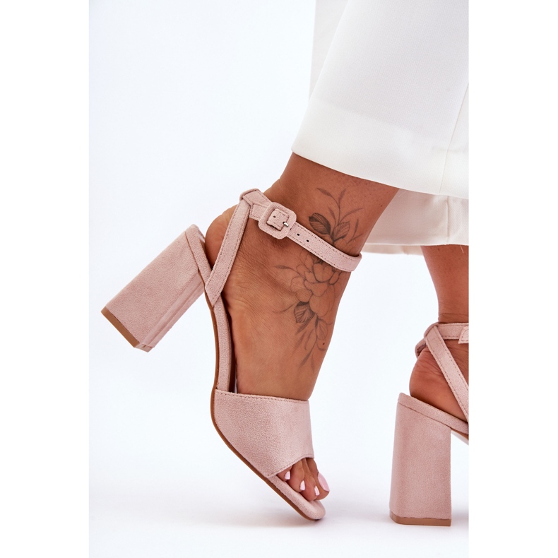 Nude Harriet Suede korkeakorkoiset sandaalit vaaleanpunainen 2