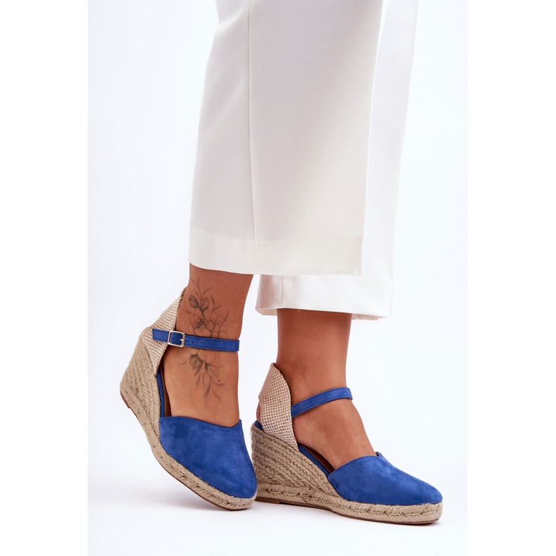 PG1 Suede Wedge Sandaalit Blue Selfoss sininen 1