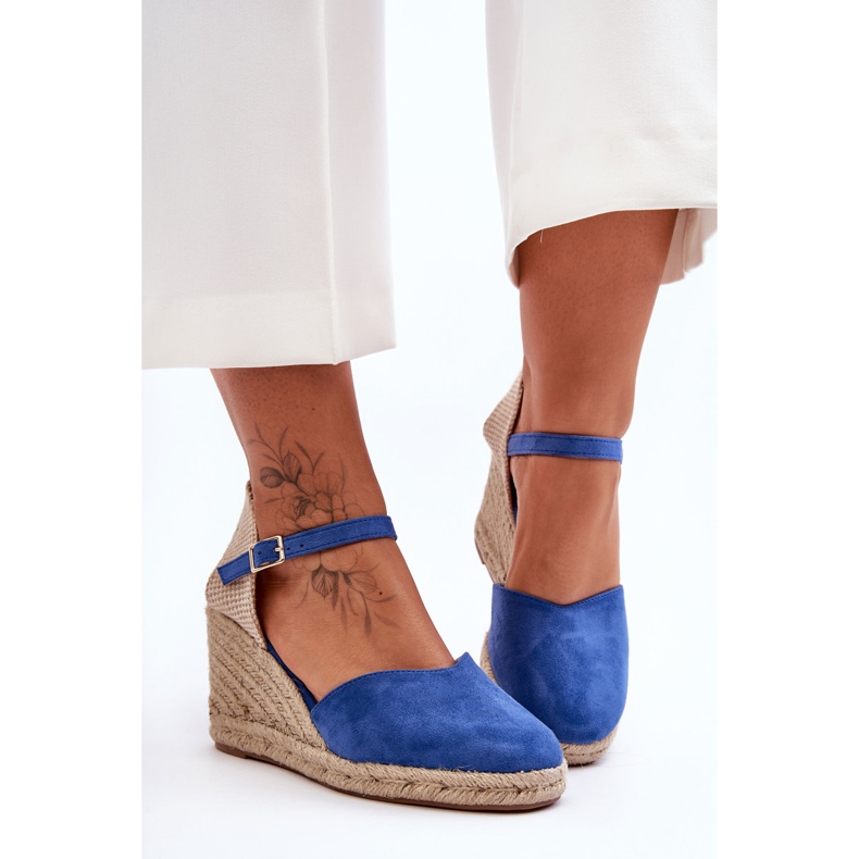 PG1 Suede Wedge Sandaalit Blue Selfoss sininen 2
