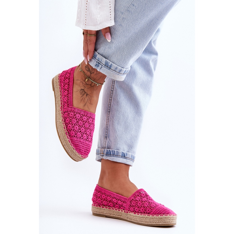 PG1 Naisten harjakattoiset espadrillit Pink One Lover vaaleanpunainen 2