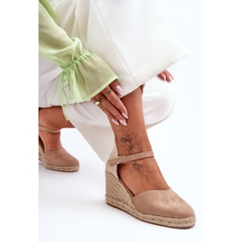 PG1 Suede Wedge Sandaalit Beige Selfoss 2