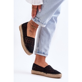 PG1 Naisten harjakattoiset Espadrilles Black One Lover musta 1