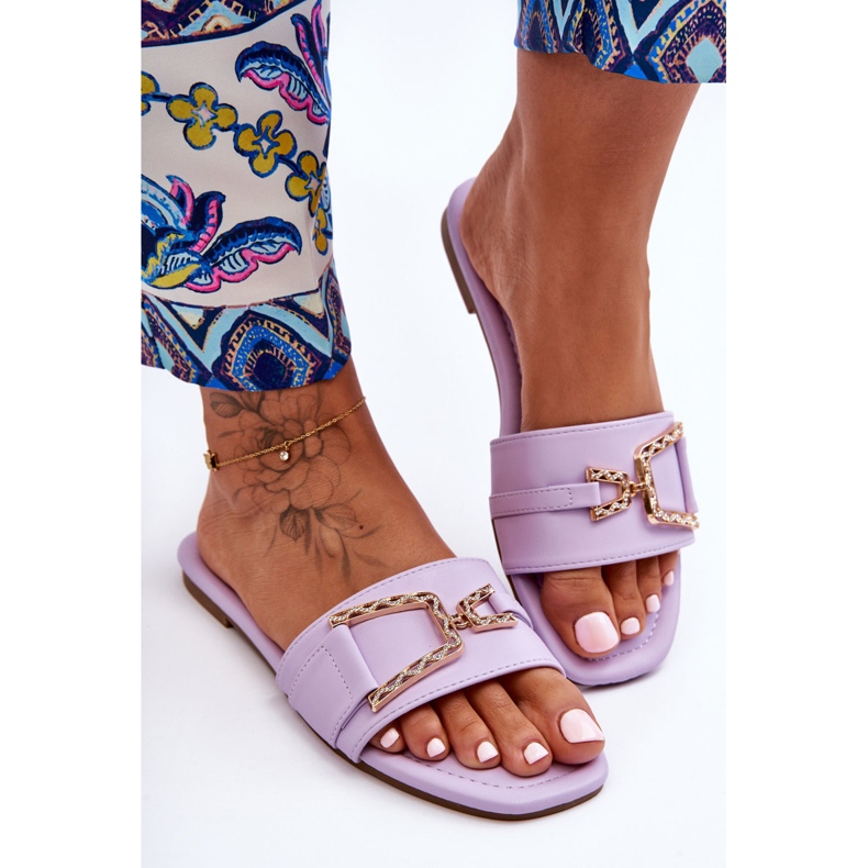 Naisten klassiset tossut, joissa on koristeltu violetti vaikuttava 2