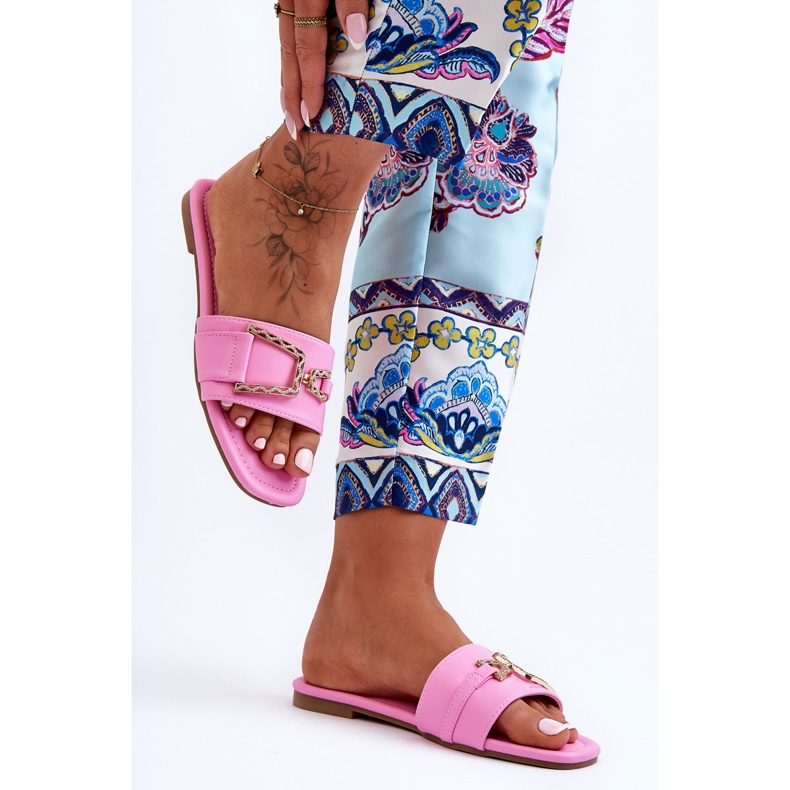 Naisten klassiset tossut vaaleanpunaisella vaikuttavalla koristeella vaaleanpunainen 1