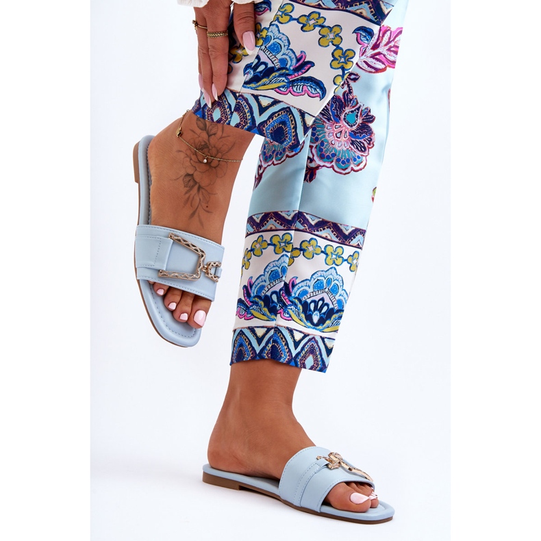 Naisten klassiset siniset vaikuttavat koristeelliset tossut sininen 2