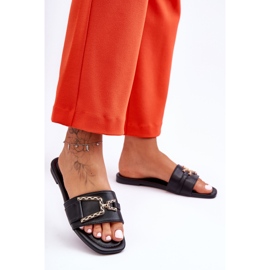 Naisten klassiset mustat vaikuttavat koristeelliset tossut 2