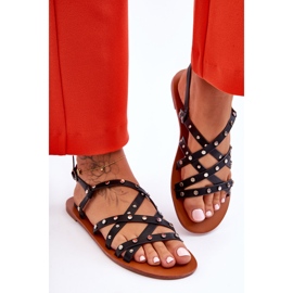 Naisten sandaalit koristeilla Musta Alemona 2