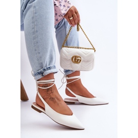 PG1 Naisten Lace Up Ballerinat Valkoinen Lilly Ann 1