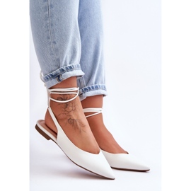 PG1 Naisten Lace Up Ballerinat Valkoinen Lilly Ann 2