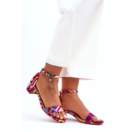 STEPHAN Kuviolliset satiinikorkokengät sandaalit Red Mix Inspire Me! monivärinen 4