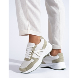 Shelovetin beige-valkoiset naisten urheilukengät valkoinen 1