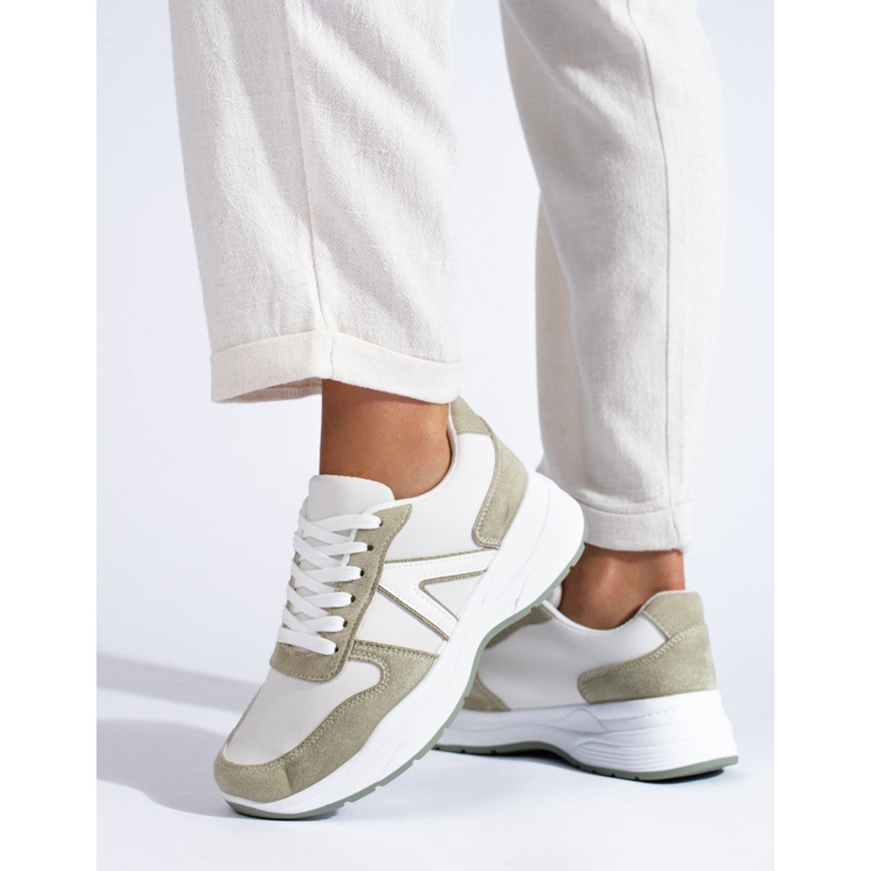 Shelovetin beige-valkoiset naisten urheilukengät valkoinen 1